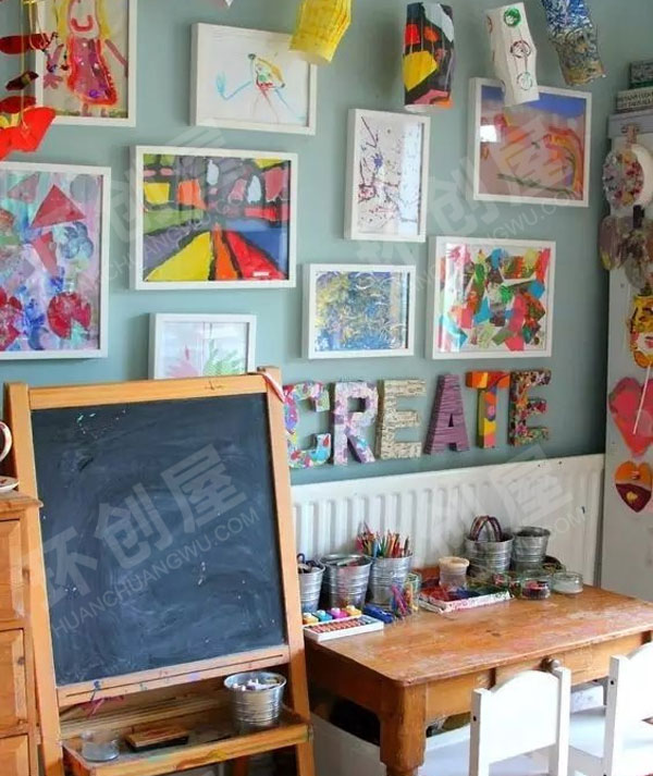 幼儿园艺术创想儿童作品展示墙面图片