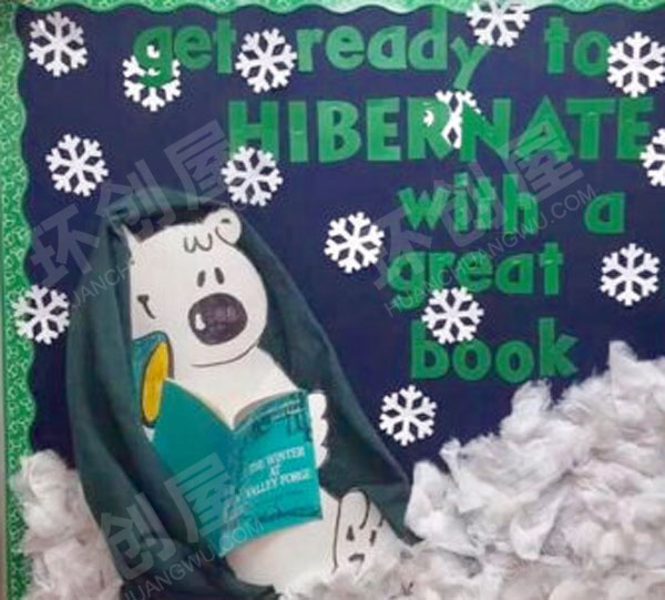 幼儿园温暖的冬季图书角阅读区图片