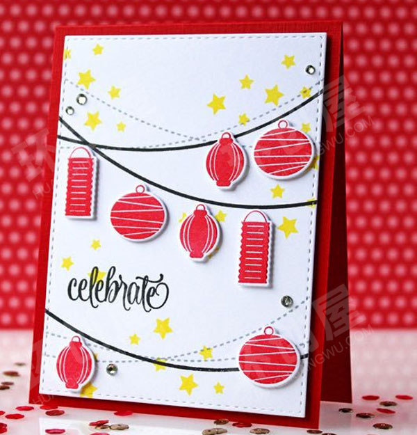 幼儿园美工区立体有型的灯笼贺卡图片