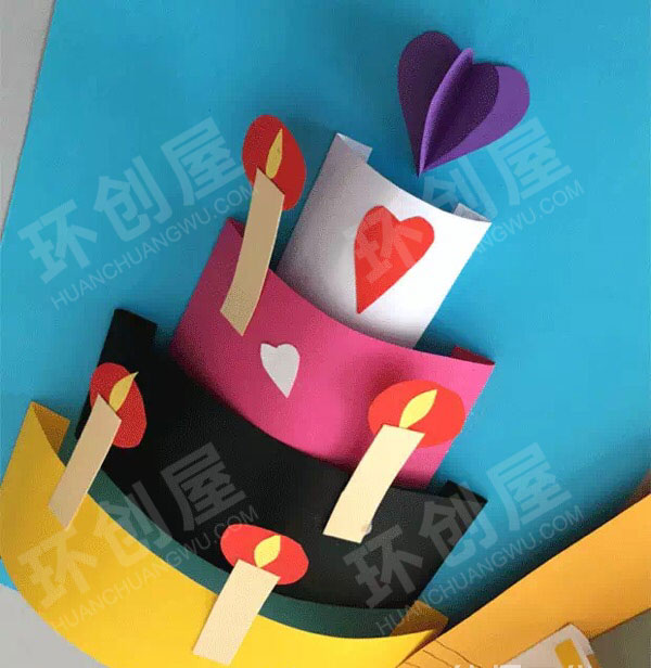 幼儿园美工区美味的生日蛋糕图片