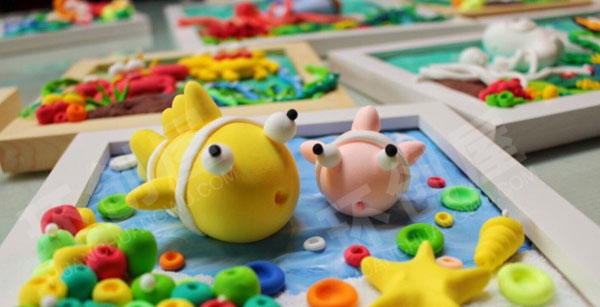 幼儿园美工区黏土创意动物卡通作品图片