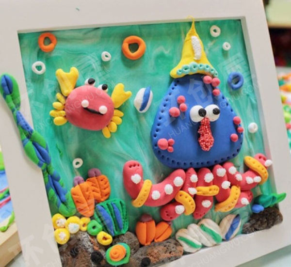 幼儿园美工区黏土创意动物卡通作品图片