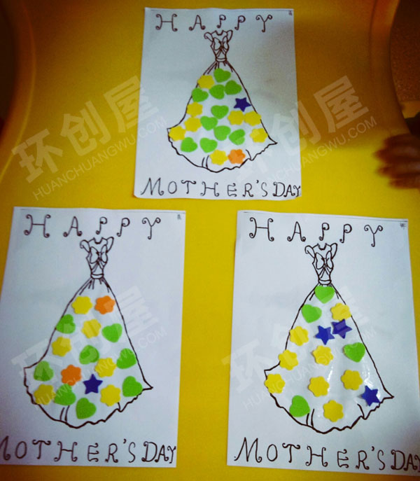 幼儿园美工区美丽的花裙子图片