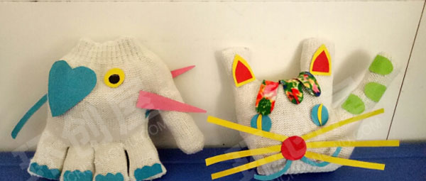 幼儿园角色游戏手工手套娃娃图片