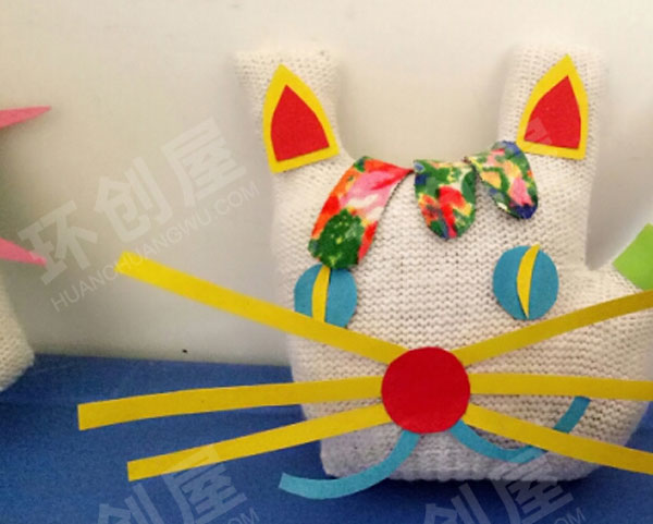 幼儿园角色游戏手工手套娃娃图片