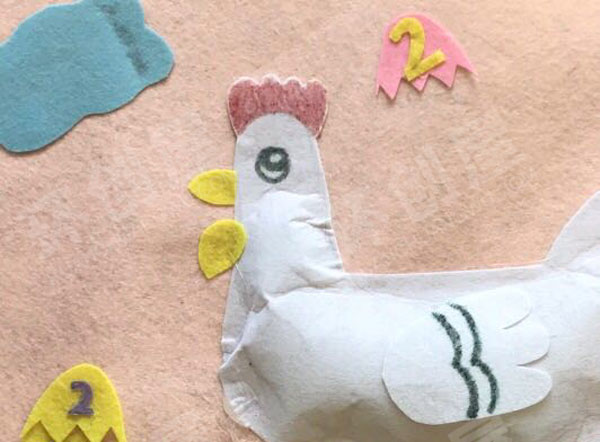 幼儿园益智区不织布母鸡下蛋图片