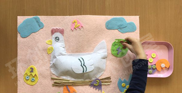 幼儿园益智区不织布母鸡下蛋图片