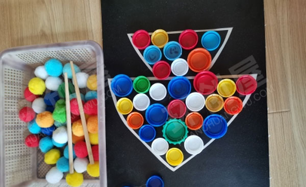 幼儿园益智区自制教玩具各种棋盘图片