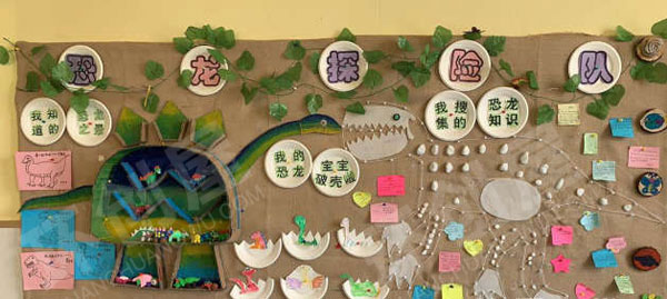 幼儿园恐龙探险队墙面布置环创图片