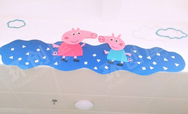 幼儿园小猪佩奇主题环创吊饰图片