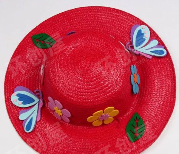 幼儿园草帽水彩装饰环创吊饰图片