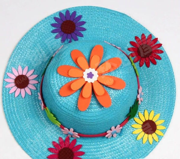 幼儿园草帽水彩装饰环创吊饰图片