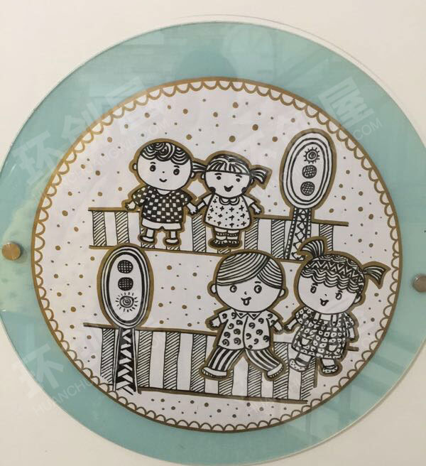 幼儿园走廊线条画生活养成墙环创图片