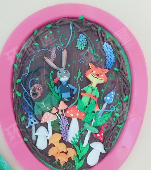 幼儿园走廊超轻粘土墙面立体装饰画环创图片