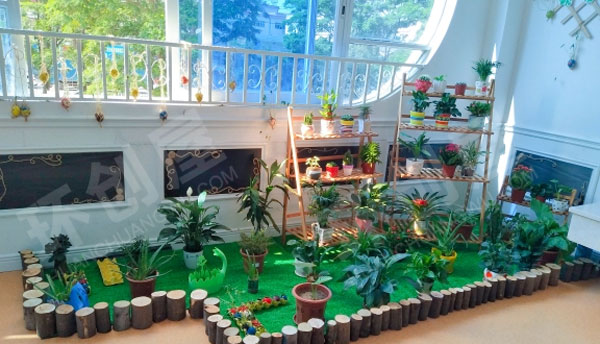 幼儿园走廊自然角小清新布置环创图片