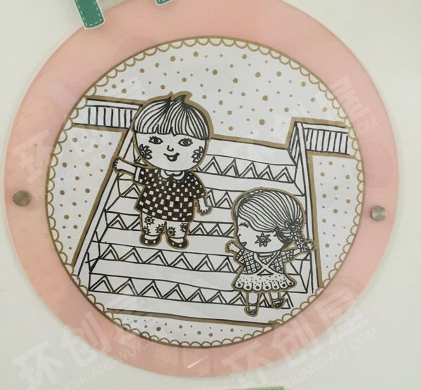 幼儿园走廊线条画生活养成墙环创图片