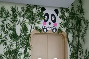 幼儿园走廊门熊猫宝贝环创图片