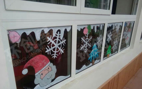 幼儿园圣诞节门窗环创图片