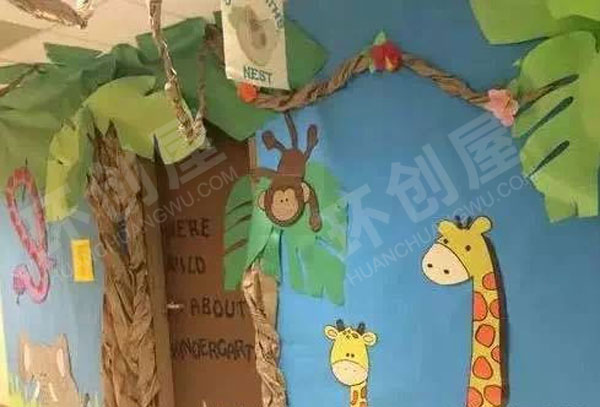 幼儿园教室门卡通动物装饰环创图片
