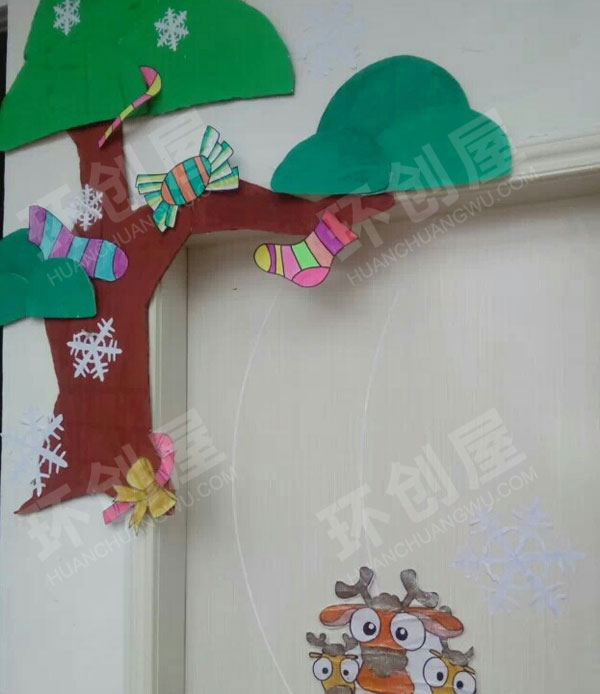 幼儿园圣诞节门窗环创图片