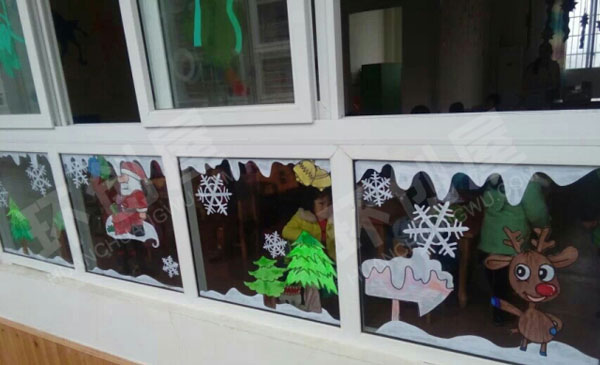 幼儿园圣诞节门窗环创图片