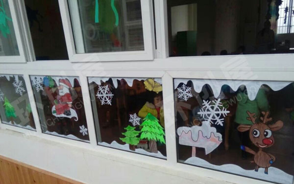 幼儿园圣诞节门窗环创图片