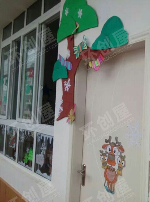 幼儿园圣诞节门窗环创图片