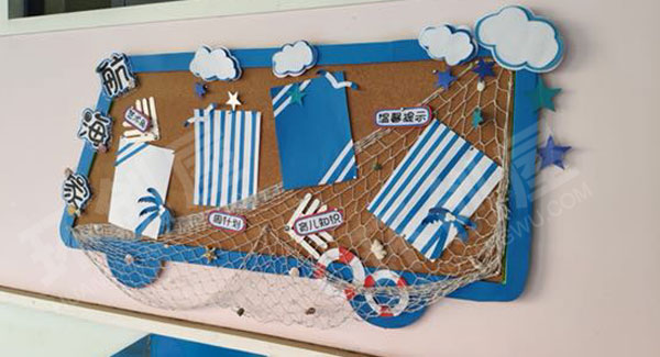 幼儿园海军风家园联系栏环创图片