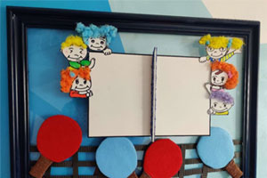 幼儿园各种运动相框作品展示环创图片6张