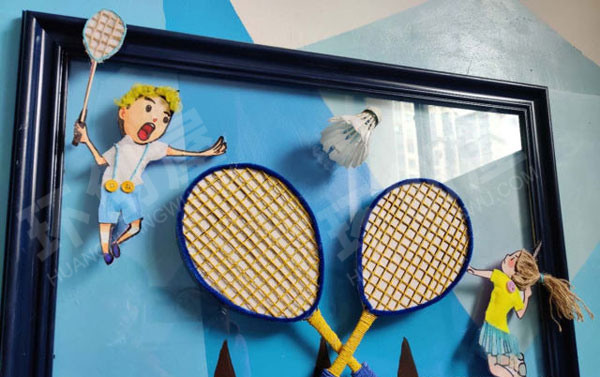 幼儿园各种运动相框作品展示环创图片