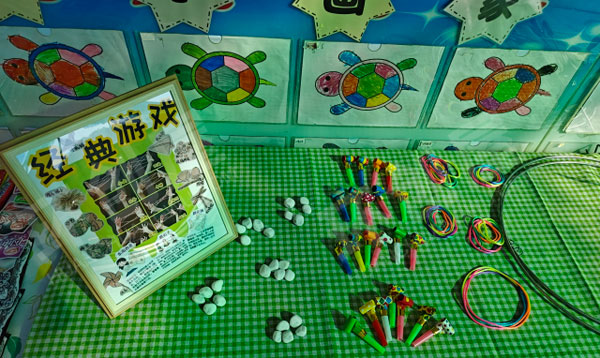 幼儿园回忆童年经典旧物户外展示环创图片