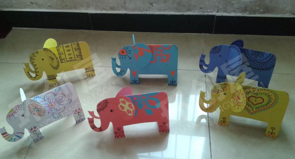 幼儿园美工区卡纸手工折纸大象图片