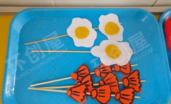 幼儿园角色游戏手工纸烧烤区环创图片