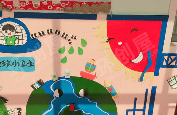幼儿园地球小卫士环保主题墙环创图片