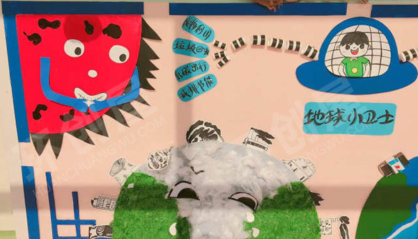 幼儿园地球小卫士环保主题墙环创图片
