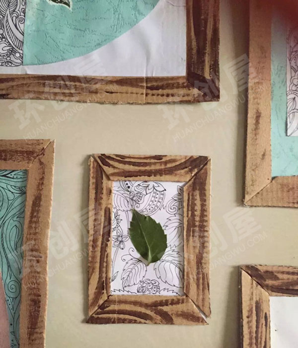 幼儿园自制手作树叶贴画手绘墙面布置环创图片