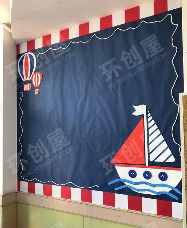 幼儿园英伦风海洋风墙面布置环创图片