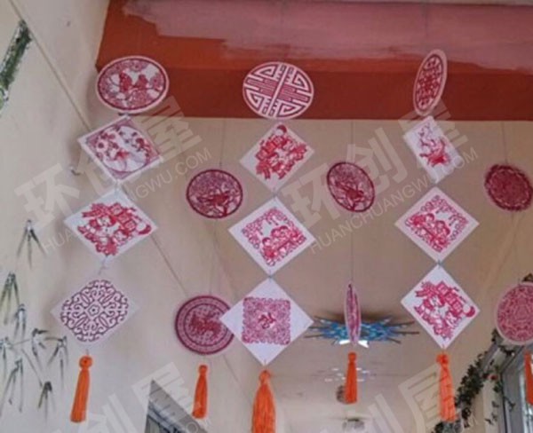 幼儿园中国风剪纸贴画吊饰环创图片