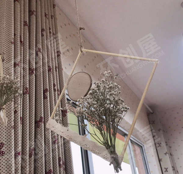 幼儿园森系田园风筷子干花吊饰环创图片