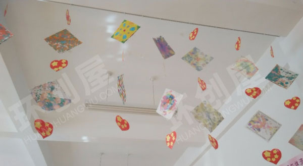 幼儿园扎染创意小手工纸张吊饰环创图片