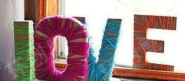 幼儿园手工毛线艺术字吊饰环创图片