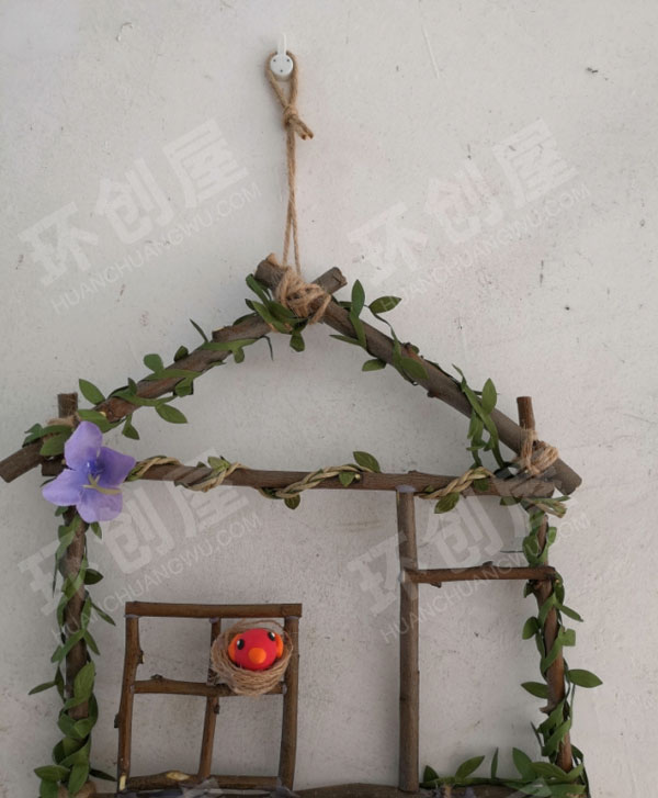 幼儿园田园风树枝树叶挂饰环创图片