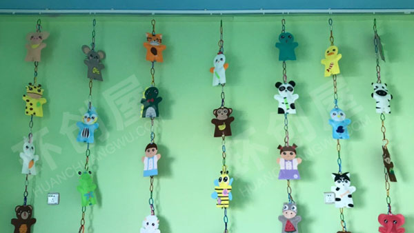 幼儿园可爱的小动物手偶挂饰环创图片