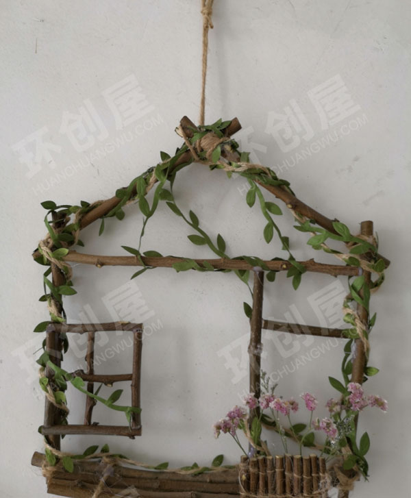 幼儿园田园风树枝树叶挂饰环创图片