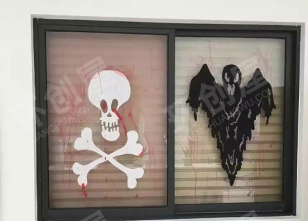 幼儿园万圣节窗户装饰环创图片