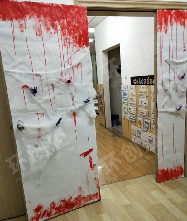 幼儿园万圣节门水粉涂鸦装饰环创图片