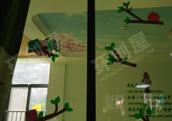 幼儿园门窗装饰品卡纸剪纸自然风环创图片