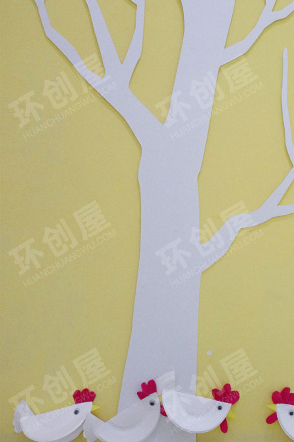 幼儿园走廊墙面小黄鸡立体创意环创图片