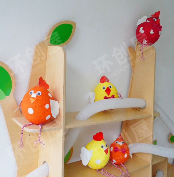 幼儿园走廊墙面小黄鸡立体创意环创图片