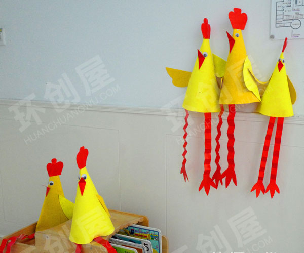 幼儿园走廊墙面小黄鸡立体创意环创图片